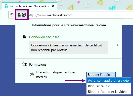 aide à l'utilisation sous Firefox